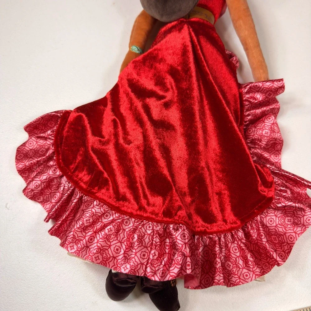 Disney Store Elena of Avalor Plush Doll Red Adventure Dress 20 Inch Large